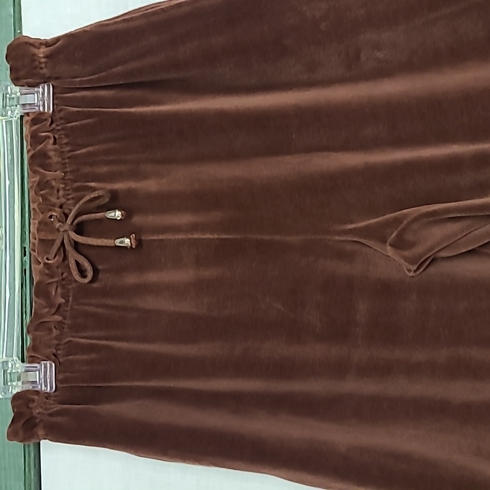 Kaktus Brown Velour Loungewear Comfy Pants Sz L
